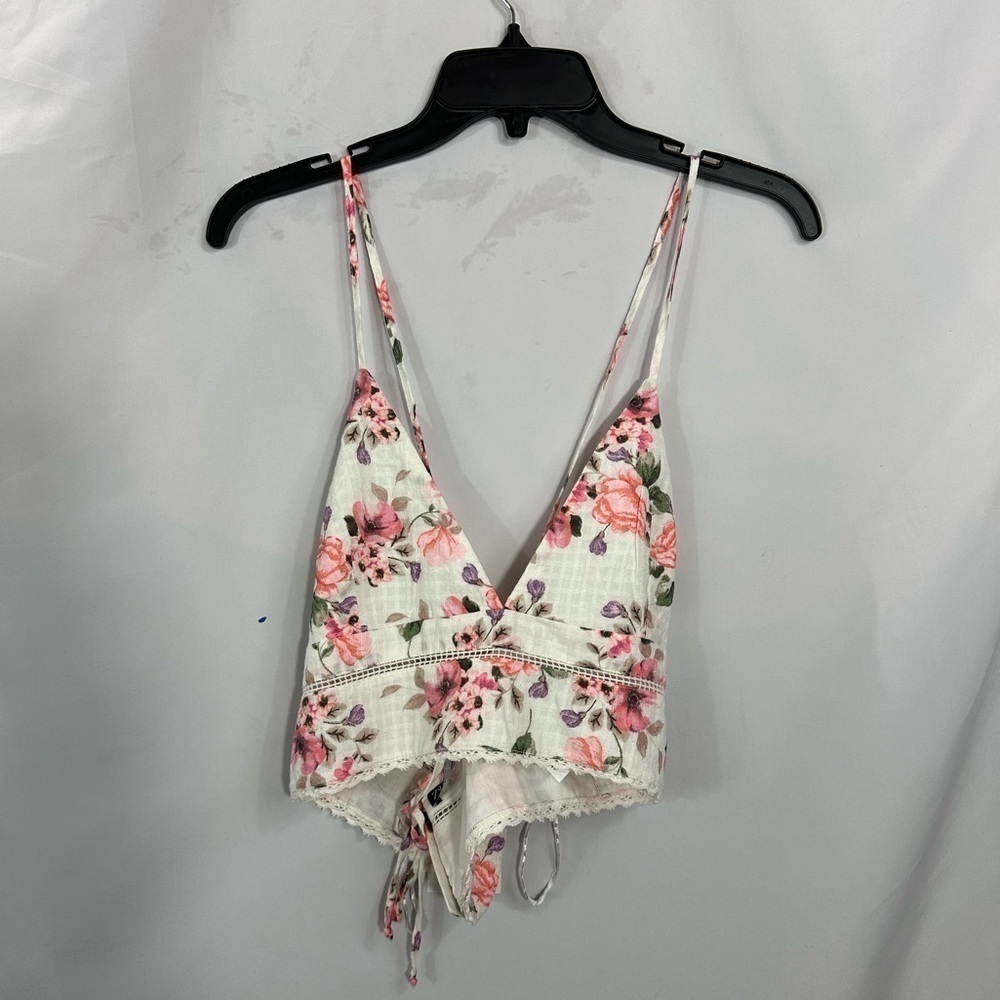 NWT Zara floral strappy crop top size XL